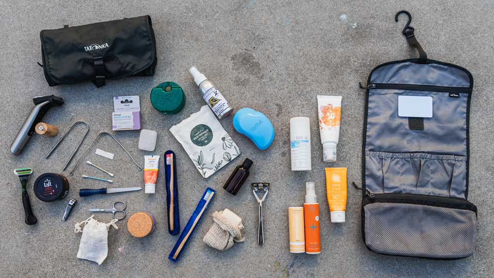 Kulturtasche und Kosmetik auf Weltreise