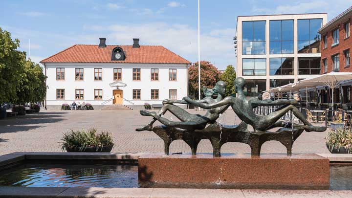 Rathausmarkt in Falkenberg Schweden