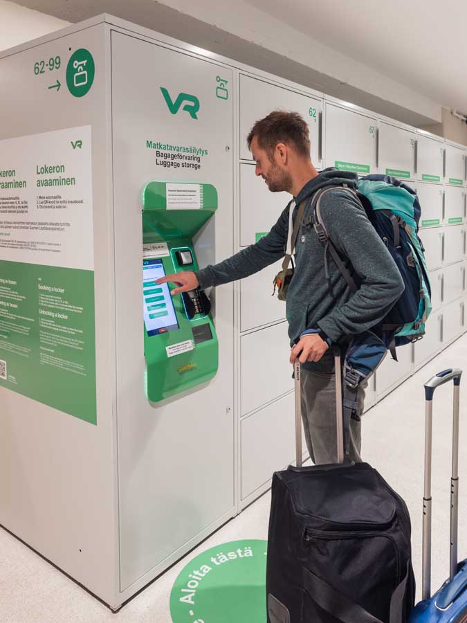 Gepäckaufbewahrung in Helsinki im Bahnhof