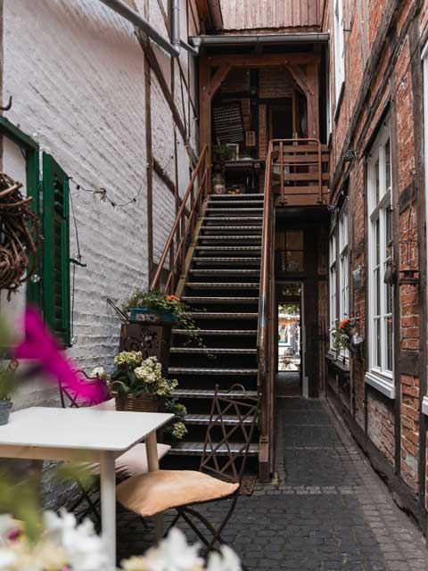 Innenhof vom Coffeeshop in Celle