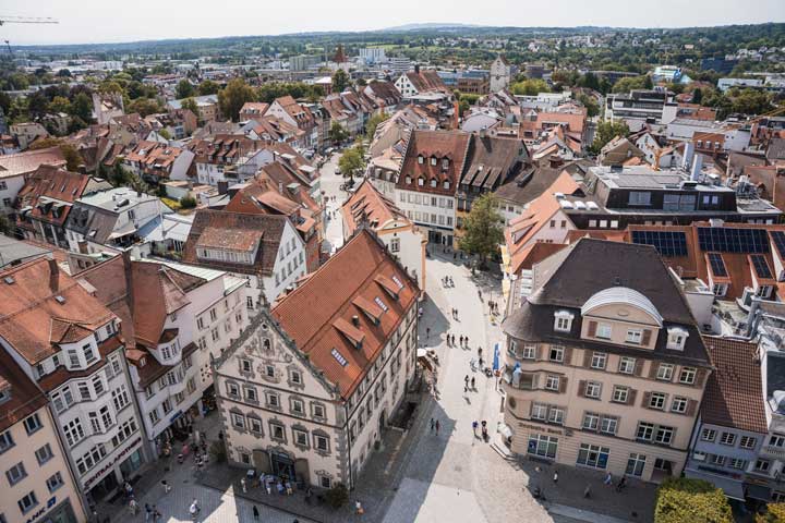 Aussicht auf Ravensburg Geheimtipp Blaserturm