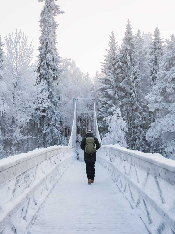 Brücke am Vikaköngäs