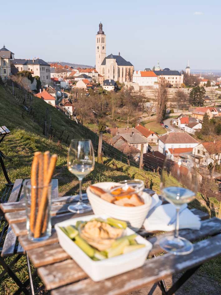 Weinprobe am Weinkiosk in Kutna Hora
