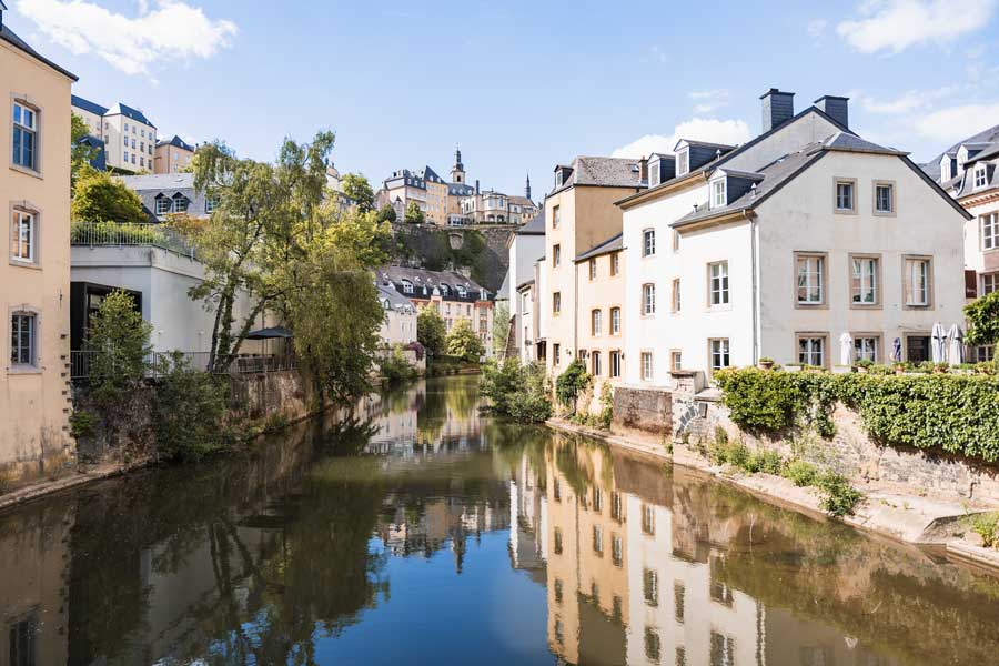 Luxemburg Stadt Aussicht von der Grund Brücke Sehenswürdigkeiten