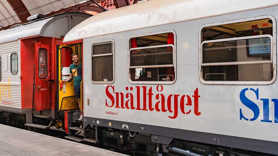 Zug nach Smaland in Schweden Snälltaget von Hamburg