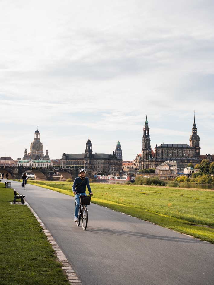 Elberadweg zwischen Dresden und der Sächsischen Schweiz