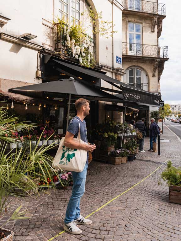 Grüne Linie in Nantes Frankreich