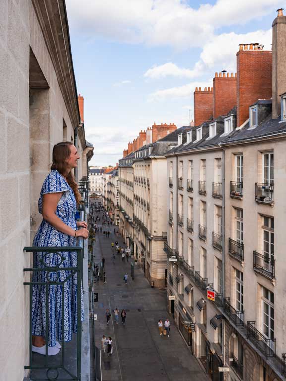 Balkon vom Hotel mit Blick auf Nantes