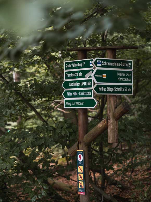 Wegweiser Schild Sächsische Schweiz