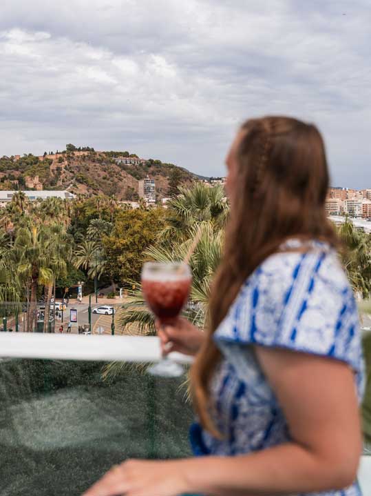 Aussicht Dachterrasse auf Malaga